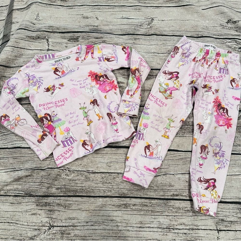 Books to Bed “Princesses Wear Pants” Themed Pajama Set Size 4t